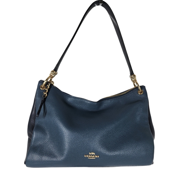 COACH MIA PEBBLE LEATHER SNAKE EMBOSSED STRAPS SHOULDER/CROSSBODY BAG - Picture 2 of 12